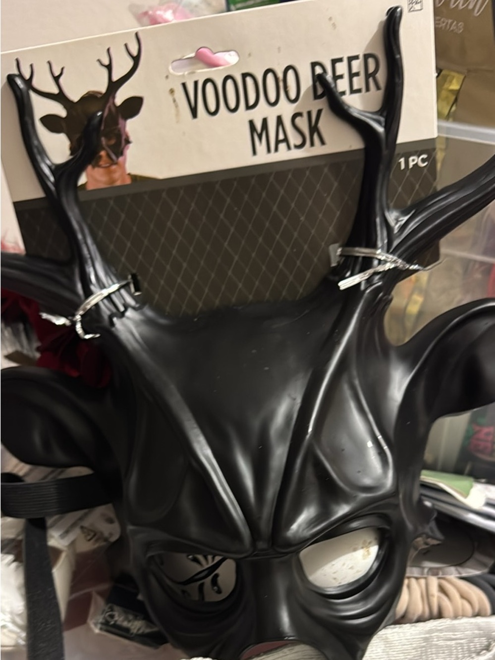 Voodoo Deer Antler Mask - Black